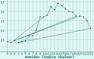 Courbe de l'humidex pour Zurich Town / Ville.