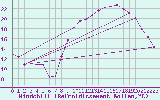 Courbe du refroidissement olien pour Elsenborn (Be)