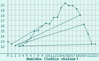 Courbe de l'humidex pour Buresjoen