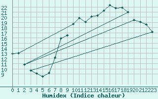 Courbe de l'humidex pour Langres (52) 