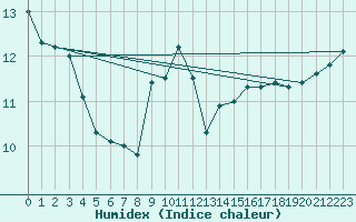 Courbe de l'humidex pour Offenbach Wetterpar
