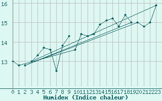 Courbe de l'humidex pour Ploumanac'h (22)