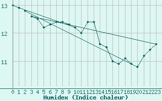 Courbe de l'humidex pour Sherkin Island