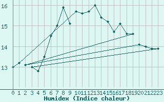 Courbe de l'humidex pour Malin Head