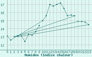 Courbe de l'humidex pour Ile Rousse (2B)