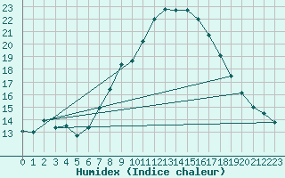 Courbe de l'humidex pour Berne Liebefeld (Sw)