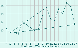 Courbe de l'humidex pour Birx/Rhoen