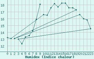 Courbe de l'humidex pour Weihenstephan