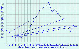 Courbe de tempratures pour Saldenburg-Entschenr