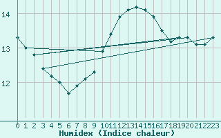 Courbe de l'humidex pour Negotin