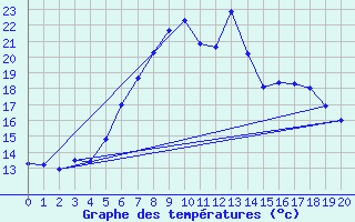 Courbe de tempratures pour Hohe Wand / Hochkogelhaus