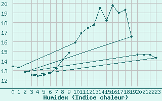 Courbe de l'humidex pour Neunkirchen-Welleswe