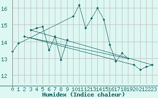 Courbe de l'humidex pour Loferer Alm