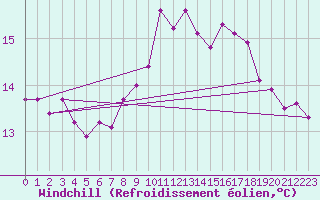 Courbe du refroidissement olien pour Turi