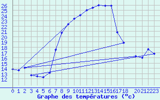 Courbe de tempratures pour Saldenburg-Entschenr