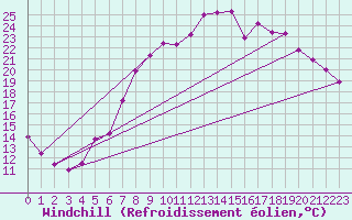 Courbe du refroidissement olien pour Neu Ulrichstein