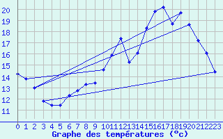 Courbe de tempratures pour Tthieu (40)