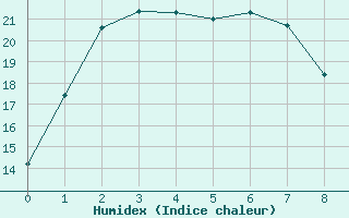 Courbe de l'humidex pour Loxton