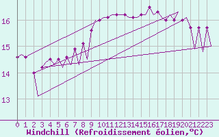 Courbe du refroidissement olien pour Platform P11-b Sea