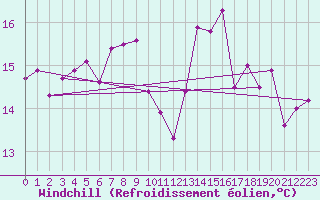 Courbe du refroidissement olien pour Lelystad