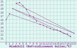 Courbe du refroidissement olien pour Shirakawa