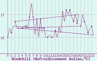 Courbe du refroidissement olien pour Platform P11-b Sea