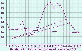 Courbe du refroidissement olien pour Cimpulung