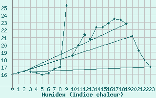 Courbe de l'humidex pour Rostherne No 2