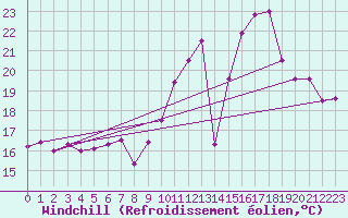 Courbe du refroidissement olien pour Leucate (11)