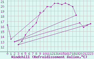 Courbe du refroidissement olien pour Weihenstephan