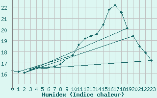 Courbe de l'humidex pour Hestrud (59)