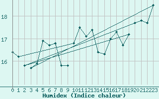 Courbe de l'humidex pour Istres (13)