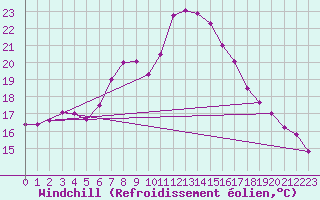 Courbe du refroidissement olien pour Lelystad