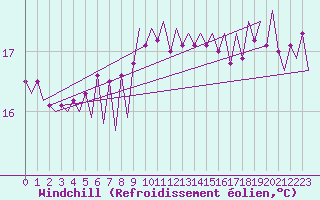 Courbe du refroidissement olien pour Platform P11-b Sea