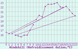 Courbe du refroidissement olien pour Alaigne (11)