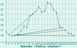 Courbe de l'humidex pour Leinefelde