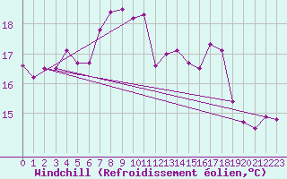 Courbe du refroidissement olien pour Michelstadt-Vielbrunn