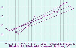 Courbe du refroidissement olien pour Famagusta Ammocho