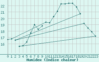 Courbe de l'humidex pour Belm