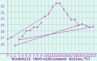 Courbe du refroidissement olien pour Machichaco Faro