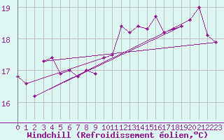 Courbe du refroidissement olien pour Leucate (11)