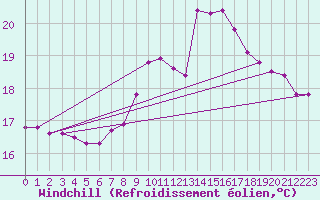 Courbe du refroidissement olien pour Cap Gris-Nez (62)