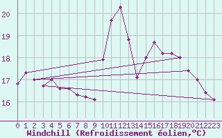 Courbe du refroidissement olien pour Cognac (16)