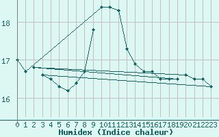 Courbe de l'humidex pour Machichaco Faro