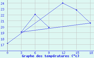 Courbe de tempratures pour Birsk