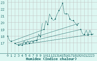 Courbe de l'humidex pour Satu Mare