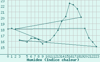 Courbe de l'humidex pour Tryvasshogda Ii