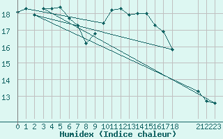 Courbe de l'humidex pour Sainte-Genevive-des-Bois (91)