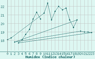 Courbe de l'humidex pour Cabauw Tower