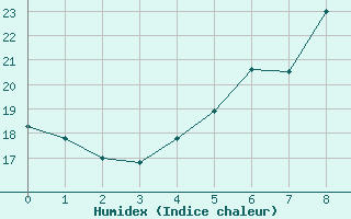 Courbe de l'humidex pour Hoerby